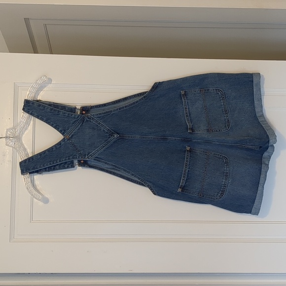 90s Denim Short Overalls Shortalls 100% Cotton Old Navy Medium - Picture 4 of 4